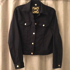 Michael Kors Black Jean Jacket: Size Large